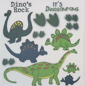 Robin's Nest Scrapbooking Stickers Dino Rub On